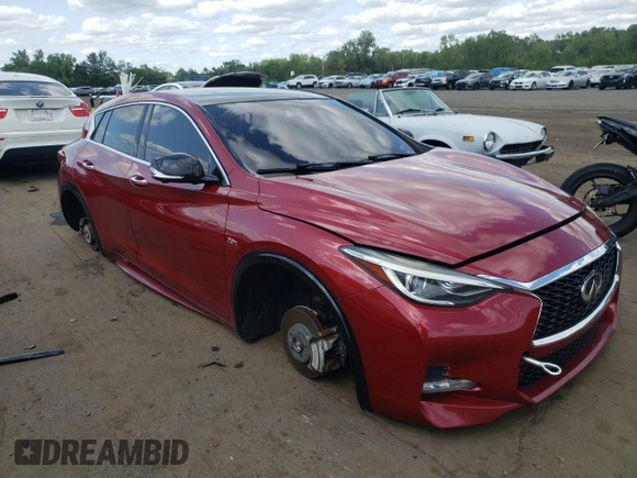 2018 Infiniti QX30 with VIN SJKCH5CP8JA041870, listed as a Copart auction lot 58603925 with 81,540 mi miles and Salvage title. Bid and sale history available at DreamBid. Image 4.