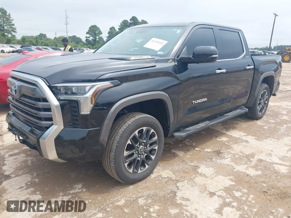 2024 Toyota Tundra Limited Hybrid with VIN 5TFJC5DB5RX046352, listed as a IAAI auction lot 42139232 with 22,189 mi miles and . Bid and sale history available at DreamBid. Image 2.