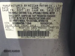2011 Nissan Sentra SR z VIN 3N1AB6AP8BL712648, wystawiony jako IAAI lot #42134214 z przebiegiem 157 498 mil mil oraz . Historia ofert i sprzedaży dostępna na DreamBid. Obrazek 9.