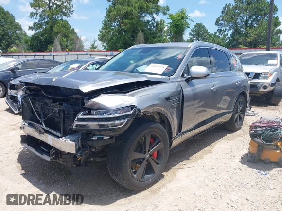 2021 Genesis GV80 with VIN KMUHCESC7MU038058, listed as a IAAI auction lot 42452578 with 63,980 mi miles and . Bid and sale history available at DreamBid. Image 18.
