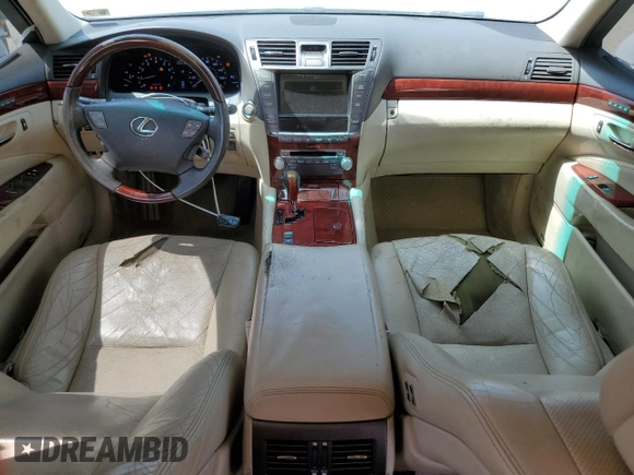 2010 Lexus LS 460 with VIN JTHBL5EF6A5099663, listed as a Copart auction lot 53441535 with Not provided miles and Salvage title. Bid and sale history available at DreamBid. Image 8.
