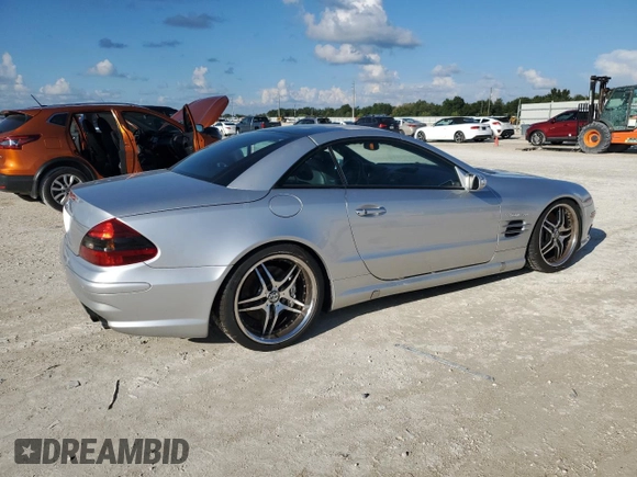 2004 Mercedes-Benz SL 55/63 AMG with VIN WDBSK74FX4F069435, listed as a Copart auction lot 73716494 with Not provided miles and Salvage title. Bid and sale history available at DreamBid. Image 3.