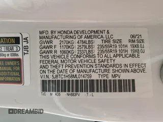 2021 Acura RDX w/Technology Package with VIN 5J8TC1H58ML014759, listed as a Copart auction lot 64709244 with Not Provided miles and Non Repairable. Bid and sale history available at carsss.com. Image 13.