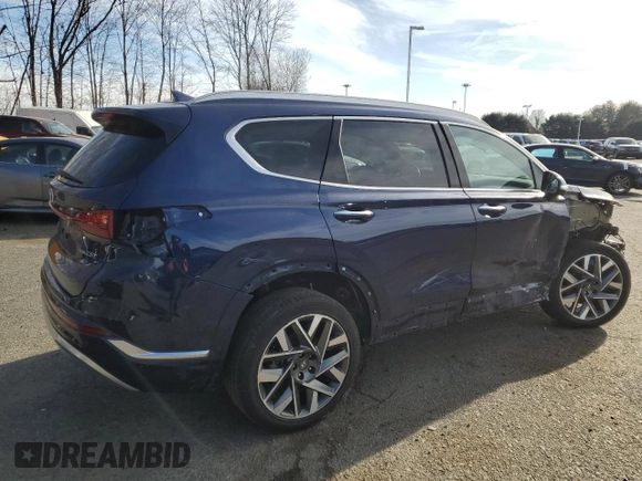 2021 Hyundai Santa Fe Calligraphy z VIN 5NMS5DAL9MH368001, wystawiony jako Copart lot #88983885 z przebiegiem 35 631 mil mil oraz Szkoda całkowita • Salvage title. Historia ofert i sprzedaży dostępna na DreamBid. Obrazek 3.