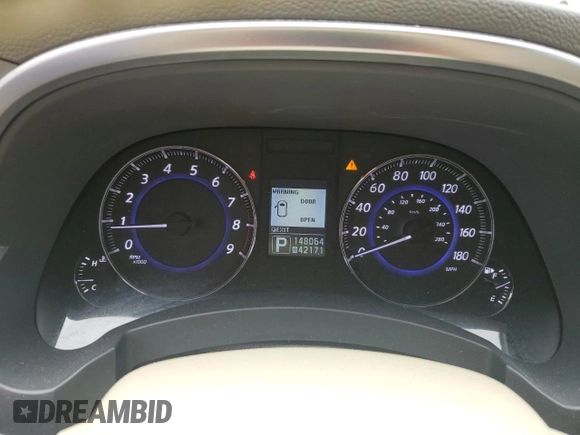 2014 Infiniti QX70 with VIN JN8CS1MW7EM412867, listed as a Copart auction lot 60054195 with 148,064 mi miles and Salvage title. Bid and sale history available at DreamBid. Image 9.