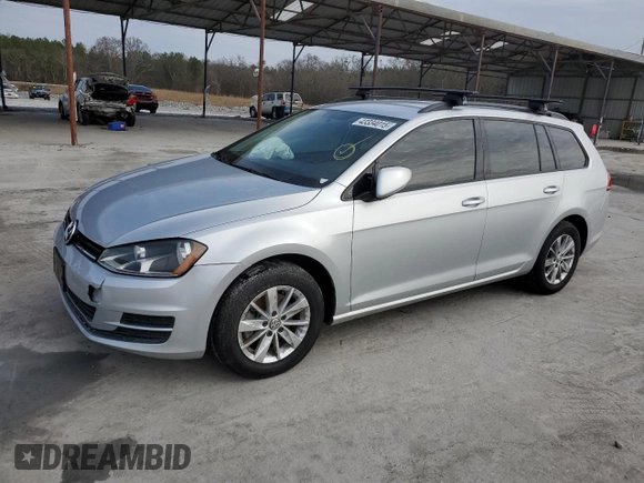 2017 Volkswagen Golf SportWagen S with VIN 3VWA17AU8HM502255, listed as a Copart auction lot 43334015 with 30,149 mi miles and Salvage Title. Bid and sale history available at carsss.com. Image 1.