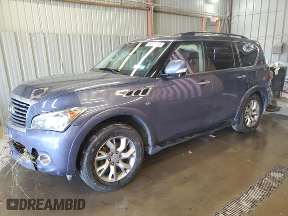 2014 Infiniti QX80 with VIN JN8AZ2NC4E9352899, listed as a Copart auction lot 54101355 with 102,340 mi miles and Salvage title. Bid and sale history available at DreamBid. Image 1.