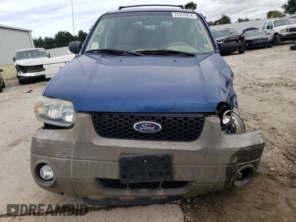 2007 Ford Escape XLT with VIN 1FMYU03Z47KA39170, listed as a Copart auction lot 75157914 with 141,672 mi miles and Salvage Title. Bid and sale history available at carsss.com. Image 5.