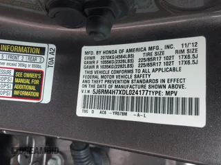2013 Honda CR-V EX-L with VIN 5J6RM4H7XDL024177, listed as a IAAI auction lot 41967243 with 108,934 mi miles. Bid and sale history available at carsss.com. Image 9.
