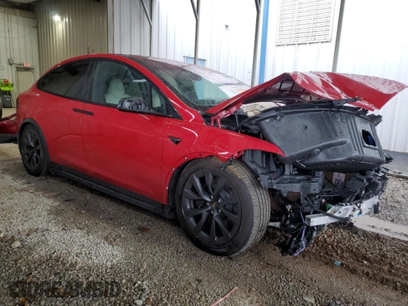 2023 Tesla Model X with VIN 7SAXCBE52PF365140, listed as a Copart auction lot 44564965 with 27,107 mi miles and Salvage Title. Bid and sale history available at DreamBid. Image 4.