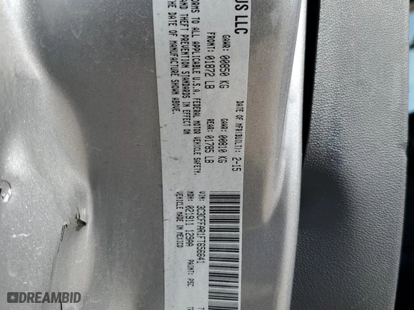 2015 FIAT 500 Pop with VIN 3C3CFFAR1FT656641, listed as a Copart auction lot 52773925 with 111,966 mi miles and Salvage Title. Bid and sale history available at carsss.com. Image 13.
