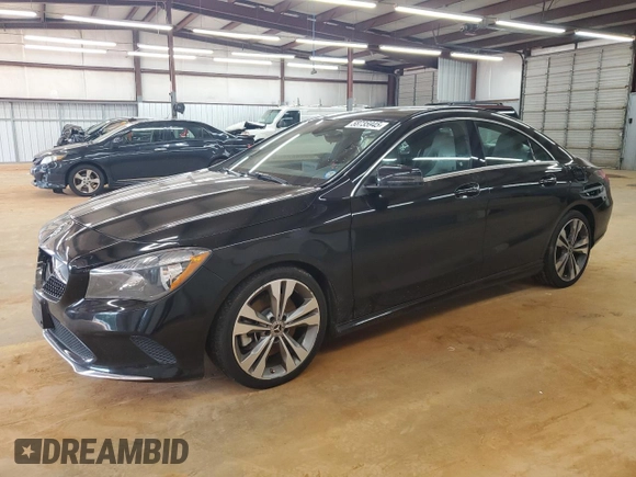 2018 Mercedes-Benz CLA 250 with VIN WDDSJ4GB4JN657124, listed as a Copart auction lot 58735945 with 131,036 mi miles and Salvage title. Bid and sale history available at DreamBid. Image 1.