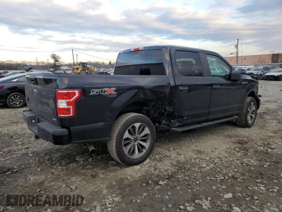 2019 Ford F-150 XL with VIN 1FTEW1EP5KFC28415, listed as a Copart auction lot 87907695 with 39,981 mi miles and Salvage Title. Bid and sale history available at carsss.com. Image 3.