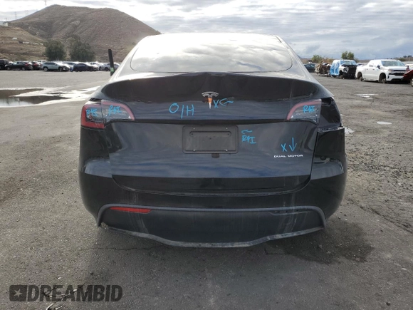 2023 Tesla Model Y Long Range with VIN 7SAYGDEE8PF877926, listed as a Copart auction lot 44342645 with 41,408 mi miles and Salvage Title. Bid and sale history available at DreamBid. Image 6.