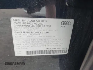 2016 Audi Q5 Premium Plus z VIN WA1L2AFP3GA035874, wystawiony jako IAAI lot #42618317 z przebiegiem 40 980 mil mil oraz . Historia ofert i sprzedaży dostępna na DreamBid. Obrazek 9.