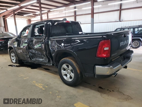 2025 Ram 1500 Big Horn with VIN 1C6SRFFPXSN591196, listed as a Copart auction lot 52577325 with 14,036 mi miles and Salvage Title. Bid and sale history available at carsss.com. Image 2.
