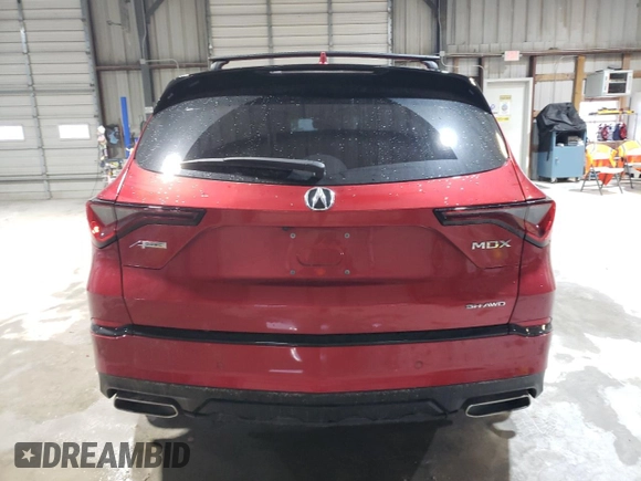 2023 Acura MDX w/A-Spec Package with VIN 5J8YE1H04PL040249, listed as a Copart auction lot 44344885 with Not Provided miles and Salvage Title. Bid and sale history available at DreamBid. Image 6.
