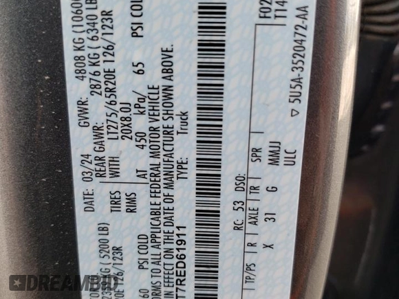 2024 Ford F-250 XL z VIN 1FT8W2BT7RED61911, wystawiony jako Copart lot #52727725 z przebiegiem 32 150 mil mil oraz Szkoda całkowita • Salvage title. Historia ofert i sprzedaży dostępna na DreamBid. Obrazek 14.