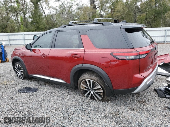 2024 Nissan Pathfinder Platinum with VIN 5N1DR3DH9RC210841, listed as a Copart auction lot 46792795 with 23,164 mi miles and Salvage title. Bid and sale history available at DreamBid. Image 2.