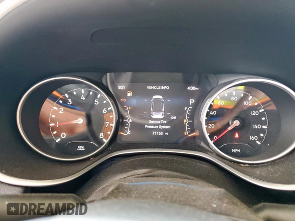 2020 Jeep Compass Limited с VIN 3C4NJDCB0LT123988, выставлен на аукционе Copart как лот 60930075 с пробегом 71 153 миль миль и Списание • Salvage title. История ставок и продаж доступна на DreamBid. Изображение 9.