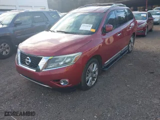 2014 Nissan Pathfinder SV with VIN 5N1AR2MN0EC684562, listed as a IAAI auction lot 41616690 with 177,174 mi miles. Bid and sale history available at carsss.com. Image 2.