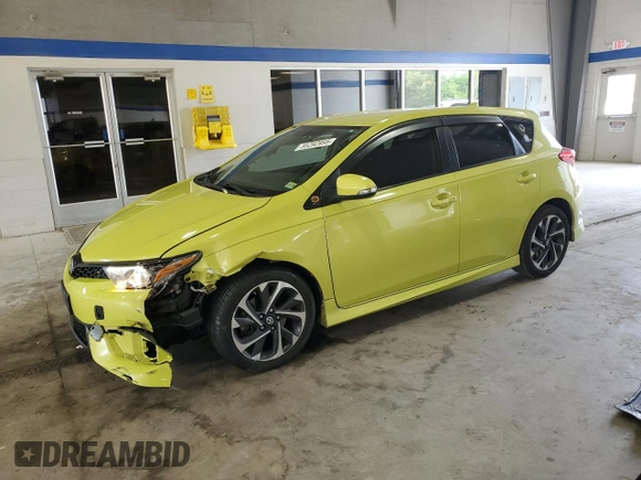 2016 Scion iM with VIN JTNKARJE4GJ502689, listed as a Copart auction lot 55292955 with 127,284 mi miles and Salvage title. Bid and sale history available at DreamBid. Image 1.