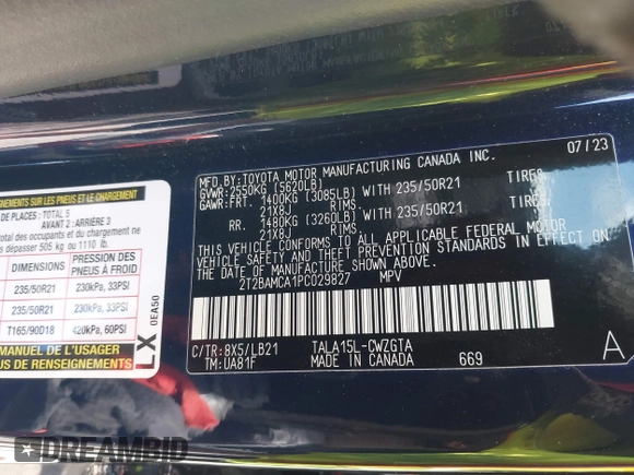 2023 Lexus RX 350 с VIN 2T2BAMCA1PC029827, выставлен на аукционе IAAI как лот 42302014 с пробегом 13 766 миль миль и . История ставок и продаж доступна на DreamBid. Изображение 9.