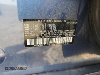 2022 Subaru Legacy with VIN 4S3BWAB68N3004270, listed as a Copart auction lot 57561365 with 37,395 mi miles and Salvage title. Bid and sale history available at DreamBid. Image 13.