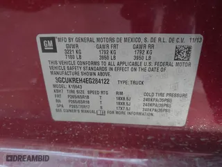 2014 Chevrolet Silverado 1500 LT with VIN 3GCUKREH4EG284122, listed as a IAAI auction lot 41667059 with 243,251 mi miles. Bid and sale history available at carsss.com. Image 9.
