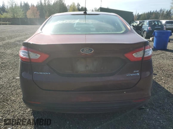 2016 Ford Fusion SE Hybrid with VIN 3FA6P0LU9GR166599, listed as a Copart auction lot 53309285 with 57,677 mi miles and Salvage Title. Bid and sale history available at carsss.com. Image 6.