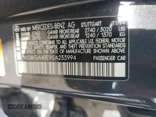1995 Mercedes-Benz S with VIN WDBGA43E9SA233994, listed as a Copart auction lot 65867264 with 655,674 mi miles and Salvage Title. Bid and sale history available at DreamBid. Image 12.