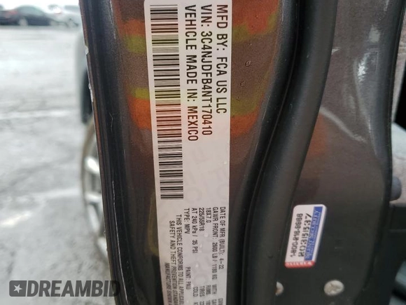 2022 Jeep Compass Latitude Lux с VIN 3C4NJDFB4NT170410, выставлен на аукционе Copart как лот 57294025 с пробегом 30 776 миль миль и Списание • Salvage title. История ставок и продаж доступна на DreamBid. Изображение 13.