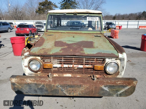 1967 Ford Bronco z VIN U15FLA88482, wystawiony jako Copart lot #47765575 z przebiegiem 69 436 mil mil oraz Czysty tytuł • Clean title. Historia ofert i sprzedaży dostępna na DreamBid. Obrazek 5.
