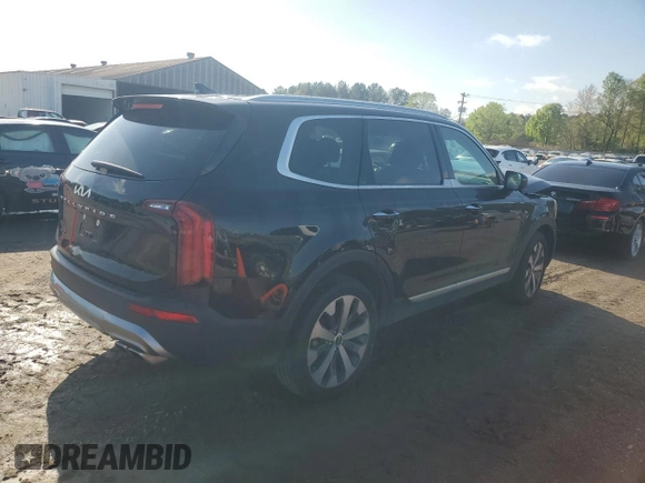 2022 Kia Telluride S with VIN 5XYP64HCXNG255596, listed as a Copart auction lot 49407855 with Not provided miles and Salvage title. Bid and sale history available at DreamBid. Image 3.
