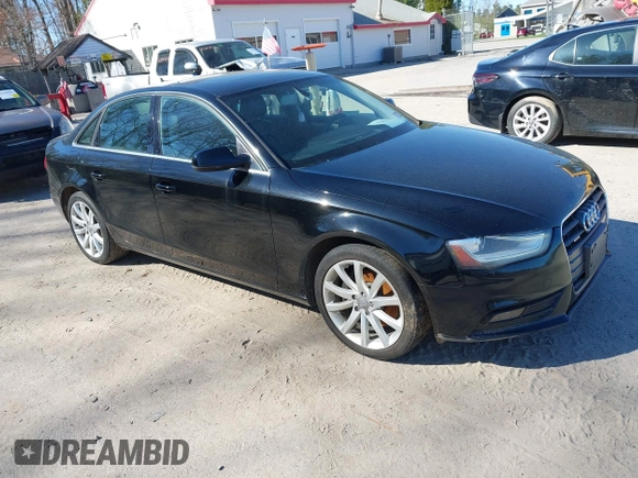 2013 Audi A4 Premium Plus with VIN WAUFFAFL7DN008649, listed as a IAAI auction lot 42146742 with 158,141 mi miles. Bid and sale history available at carsss.com. Image 1.