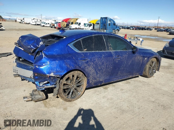 2022 Lexus IS 350 F Sport with VIN JTHGZ1B22N5051954, listed as a Copart auction lot 49489045 with Not provided miles and Salvage title. Bid and sale history available at DreamBid. Image 3.
