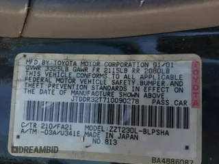 2001 Toyota Celica GT with VIN JTDDR32T710090278, listed as a Copart auction lot 89209425 with 241,833 mi miles and Clean Title. Bid and sale history available at carsss.com. Image 12.