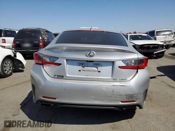 2015 Lexus RC 350 with VIN JTHHE5BC1F5002505, listed as a Copart auction lot 69480104 with 57,600 mi miles and Salvage Title. Bid and sale history available at carsss.com. Image 6.