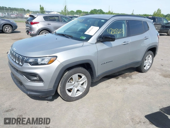 2022 Jeep Compass Latitude с VIN 3C4NJCBB6NT182719, выставлен на аукционе IAAI как лот 42303103 с пробегом 35 138 миль миль и . История ставок и продаж доступна на DreamBid. Изображение 2.
