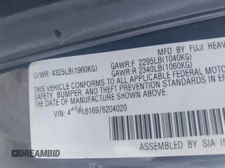 2007 Subaru Legacy Special with VIN 4S3BL616976204020, listed as a IAAI auction lot 42508194 with 172,410 mi miles and . Bid and sale history available at DreamBid. Image 9.