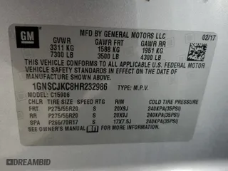 2017 Chevrolet Suburban Premier with VIN 1GNSCJKC8HR232986, listed as a Copart auction lot 70196684 with 89,834 mi miles and Salvage Title. Bid and sale history available at carsss.com. Image 13.