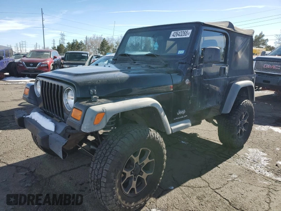 2006 Jeep Wrangler SE with VIN 1J4FA291X6P755424, listed as a Copart auction lot 42643265 with 158,947 mi miles and Clean Title. Bid and sale history available at carsss.com. Image 1.