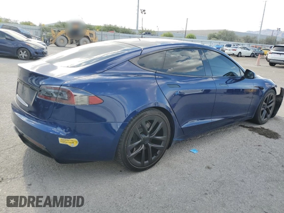 2021 Tesla Model S Long Range z VIN 5YJSA1E52MF437103, wystawiony jako Copart lot #55533515 z przebiegiem 59 015 mil mil oraz Szkoda całkowita • Salvage title. Historia ofert i sprzedaży dostępna na DreamBid. Obrazek 3.