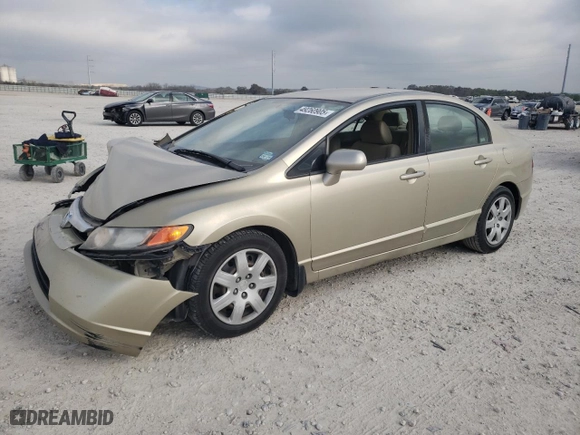 2007 Honda Civic Sdn LX with VIN 1HGFA165X7L141765, listed as a Copart auction lot 49260905 with 220,049 mi miles and Salvage Title. Bid and sale history available at carsss.com. Image 1.