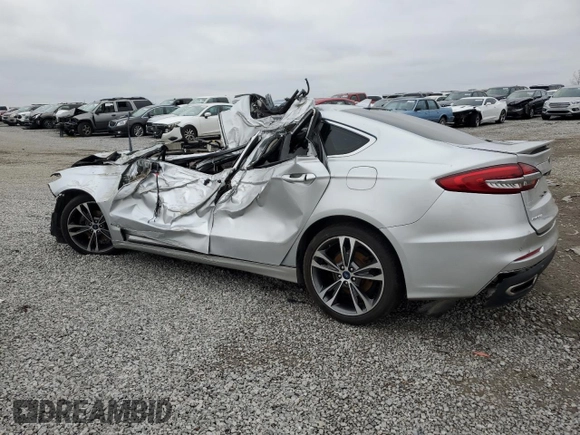 2019 Ford Fusion Titanium with VIN 3FA6P0D96KR254352, listed as a Copart auction lot 80476984 with 0 mi miles and Salvage Title. Bid and sale history available at carsss.com. Image 2.