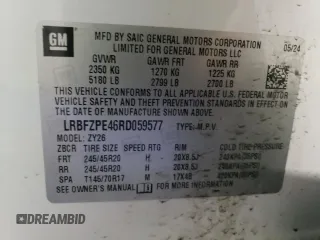 2024 Buick Envision Sport Touring with VIN LRBFZPE46RD059577, listed as a Copart auction lot 45181755 with 5,951 mi miles and Clean Title. Bid and sale history available at carsss.com. Image 12.