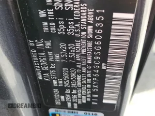 2025 Kia Telluride S z VIN 5XYP64GC9SG606351, wystawiony jako Copart lot #58441825 z przebiegiem 9 925 mil mil oraz Nie do naprawy • Non repairable. Historia ofert i sprzedaży dostępna na DreamBid. Obrazek 13.