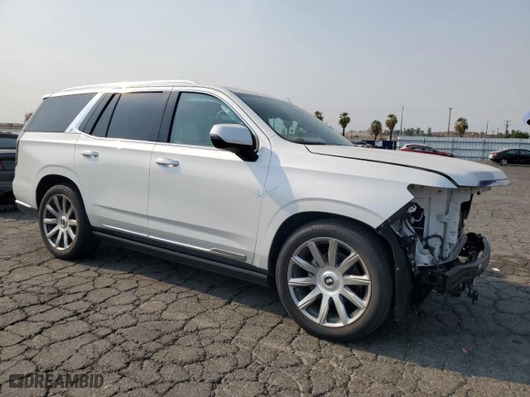 2021 Cadillac Escalade Premium Luxury Platinum with VIN 1GYS4DKL8MR217707, listed as a Copart auction lot 71491894 with 30,091 mi miles and Salvage Title. Bid and sale history available at carsss.com. Image 4.