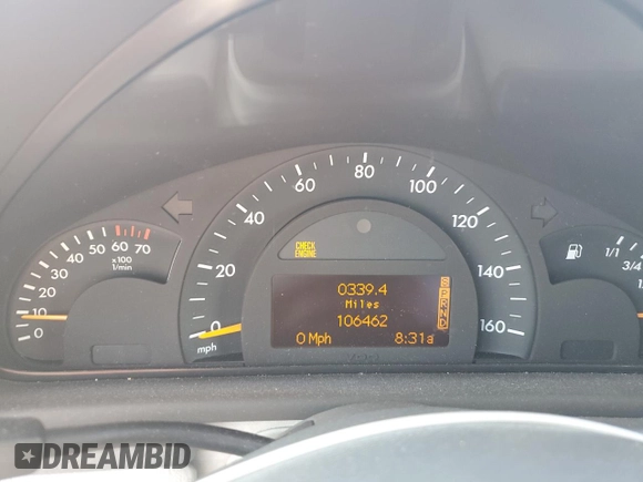 2002 Mercedes-Benz C 230/260/280/320 z VIN WDBRF64JX2F151681, wystawiony jako Copart lot #58432005 z przebiegiem 106 462 mil mil oraz Szkoda całkowita • Salvage title. Historia ofert i sprzedaży dostępna na DreamBid. Obrazek 9.