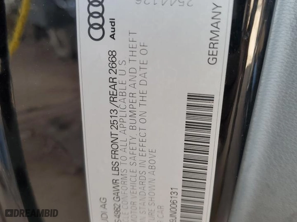 2018 Audi A5 Cabriolet Premium with VIN WAUWNGF59JN006131, listed as a Copart auction lot 76838834 with NaN miles and Salvage Title. Bid and sale history available at carsss.com. Image 14.
